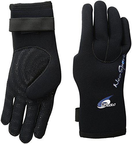 NeoSport Wetsuits Premium Neoprene 5mm Five Finger Glove, Black, Small - Diving, Snorkeling & Waterskiing